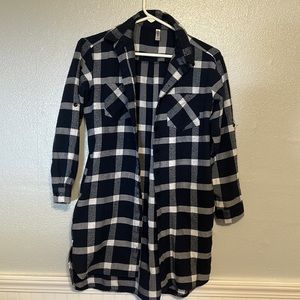 Navy and White Plaid